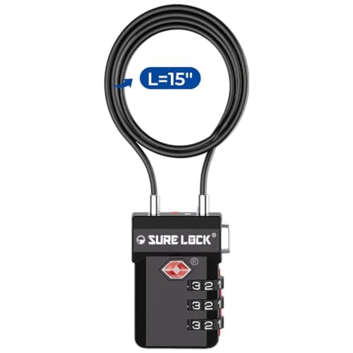 SURE LOCK SURE LOCK 3-Digit TSA Lock with 15-Inch Cable