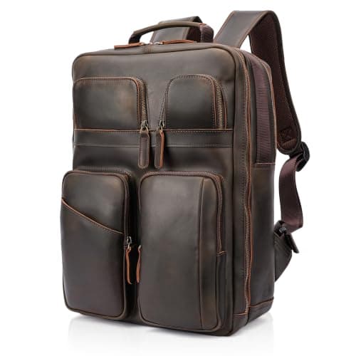 Polare Polare Full-Grain Leather Travel Backpack, 17.3-Inch