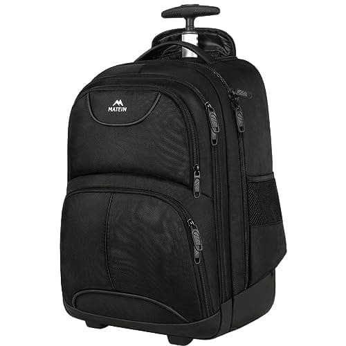 MATEIN MATEIN Rolling Backpack, 17-Inch Water-Resistant Wheeled Laptop Backpack