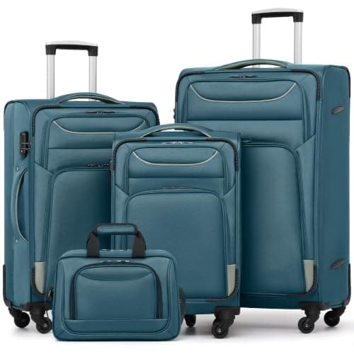 Coolife Coolife Softshell 4-Piece Luggage Set with Tote