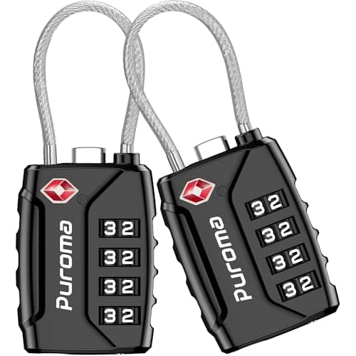Puroma Puroma TSA 4-Digit Cable Lock, 2 Pack