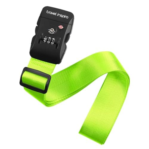 Travel Inspira Travel Inspira Heavy Duty Luggage Strap with TSA Lock, High-Visibility Green