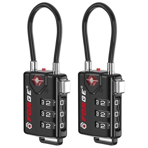 Forge Forge TSA Open Alert Cable Lock, 2 Pack
