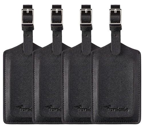Travelambo Travelambo Leather Luggage Tags, 4-Pack