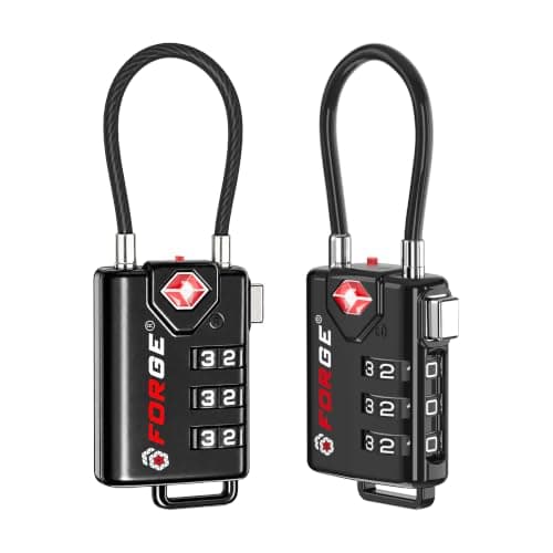 Forge TSA Open Alert Cable Lock, 2 Pack